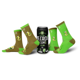 Set of socks in a can Delphin BEEROX WORM Size 41–46 / 2 pairs