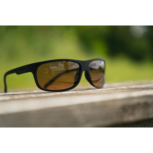 Matt Black Wrap Brown Lens Eyewear