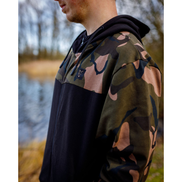 LW Black Camo Split Zip Hoody
