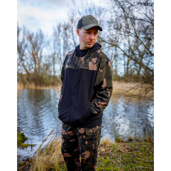 LW Black Camo Split Zip Hoody