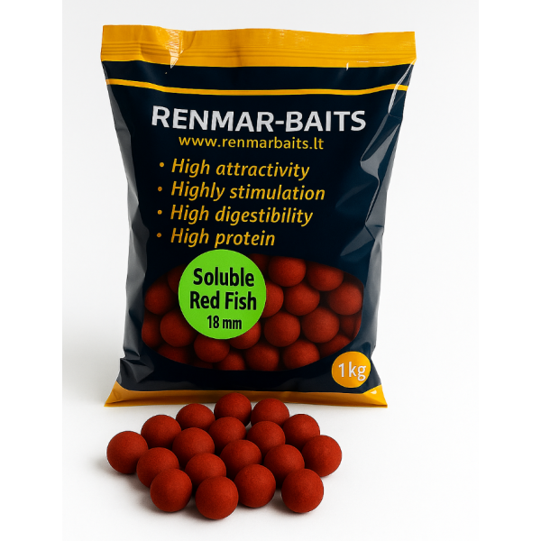 Renmar Baits boiliai Soluble Red Fish 20mm (1kg)