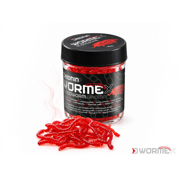 Artificial lure Delphin WormeX Pop Up Bloodworm