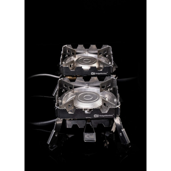 Dviguba Viryklė RidgeMonkey Quad Connect Stove Pro Full Kit