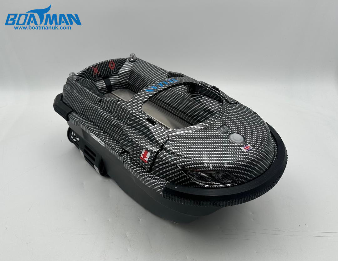 Boatman Vulcan V2 Carbon GPS Bait Boat. 16 Stored Locations, 60 Satellites